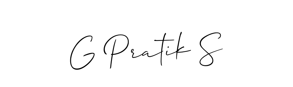 How to make G Pratik S signature? Allison_Script is a professional autograph style. Create handwritten signature for G Pratik S name. G Pratik S signature style 2 images and pictures png