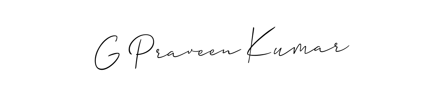 Also we have G Praveen Kumar name is the best signature style. Create professional handwritten signature collection using Allison_Script autograph style. G Praveen Kumar signature style 2 images and pictures png
