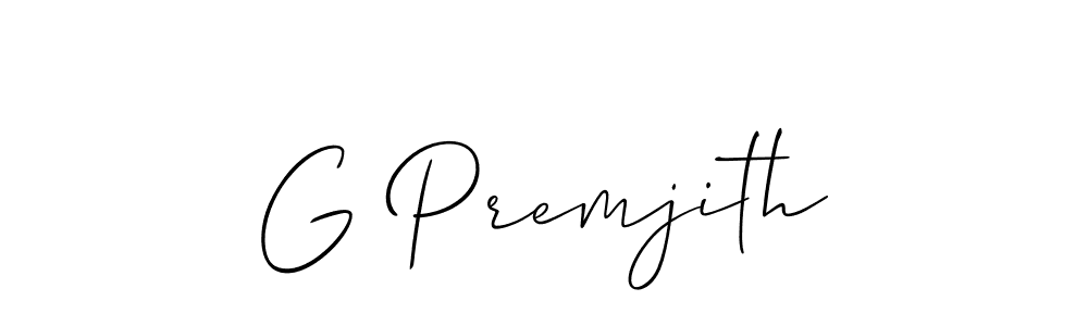 Create a beautiful signature design for name G Premjith. With this signature (Allison_Script) fonts, you can make a handwritten signature for free. G Premjith signature style 2 images and pictures png