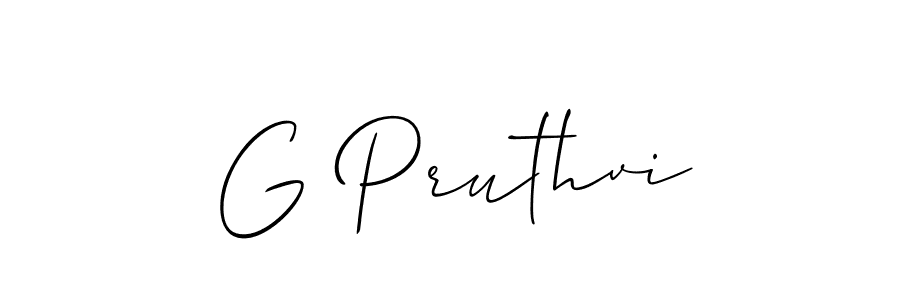 Use a signature maker to create a handwritten signature online. With this signature software, you can design (Allison_Script) your own signature for name G Pruthvi. G Pruthvi signature style 2 images and pictures png