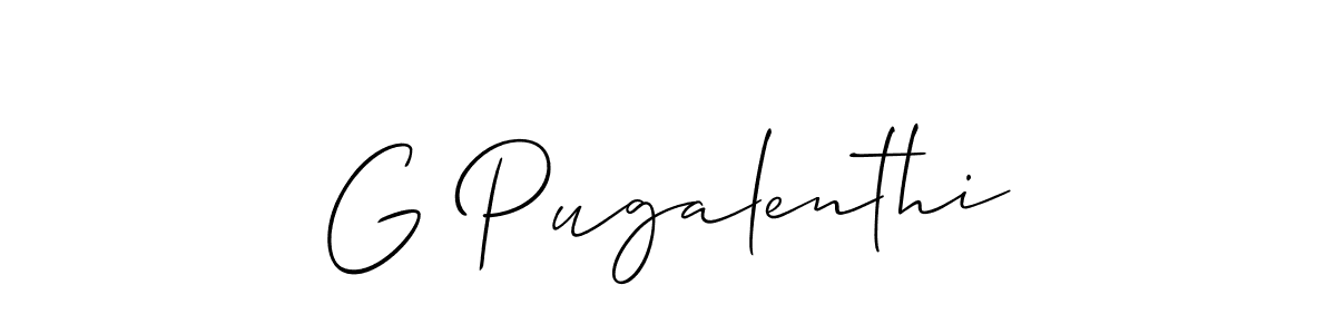 Make a beautiful signature design for name G Pugalenthi. With this signature (Allison_Script) style, you can create a handwritten signature for free. G Pugalenthi signature style 2 images and pictures png