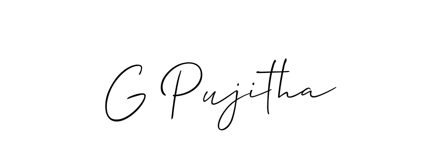 How to make G Pujitha signature? Allison_Script is a professional autograph style. Create handwritten signature for G Pujitha name. G Pujitha signature style 2 images and pictures png