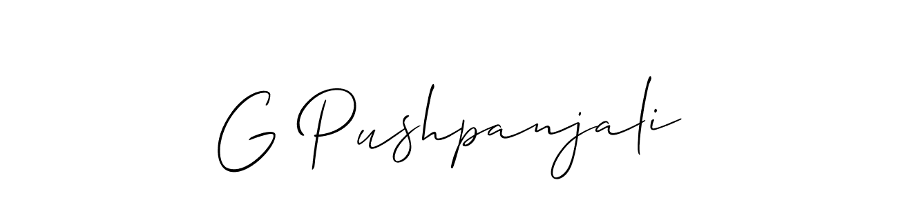 You should practise on your own different ways (Allison_Script) to write your name (G Pushpanjali) in signature. don't let someone else do it for you. G Pushpanjali signature style 2 images and pictures png
