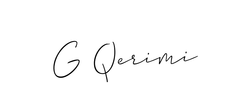 Design your own signature with our free online signature maker. With this signature software, you can create a handwritten (Allison_Script) signature for name G Qerimi. G Qerimi signature style 2 images and pictures png