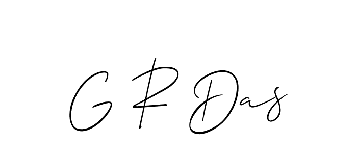 Allison_Script is a professional signature style that is perfect for those who want to add a touch of class to their signature. It is also a great choice for those who want to make their signature more unique. Get G R Das name to fancy signature for free. G R Das signature style 2 images and pictures png