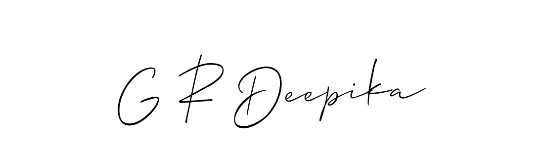 Allison_Script is a professional signature style that is perfect for those who want to add a touch of class to their signature. It is also a great choice for those who want to make their signature more unique. Get G R Deepika name to fancy signature for free. G R Deepika signature style 2 images and pictures png