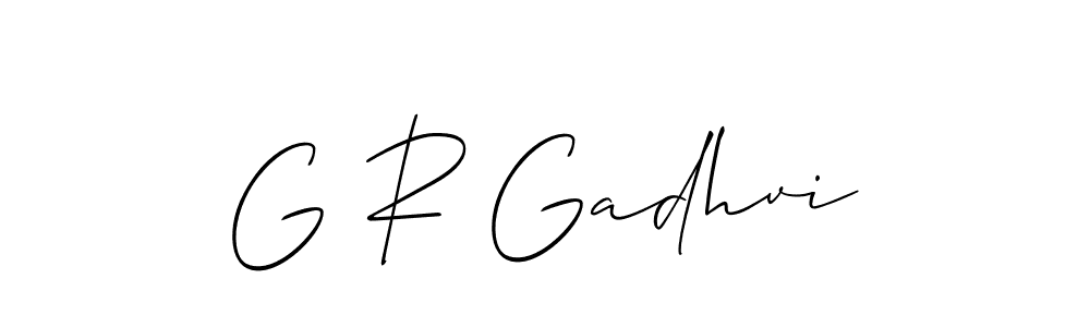 Use a signature maker to create a handwritten signature online. With this signature software, you can design (Allison_Script) your own signature for name G R Gadhvi. G R Gadhvi signature style 2 images and pictures png