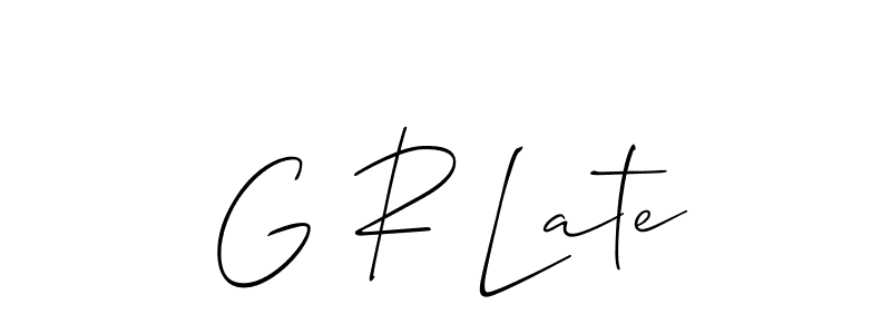 Allison_Script is a professional signature style that is perfect for those who want to add a touch of class to their signature. It is also a great choice for those who want to make their signature more unique. Get G R Late name to fancy signature for free. G R Late signature style 2 images and pictures png