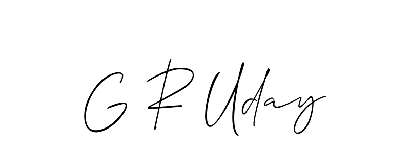 Make a short G R Uday signature style. Manage your documents anywhere anytime using Allison_Script. Create and add eSignatures, submit forms, share and send files easily. G R Uday signature style 2 images and pictures png