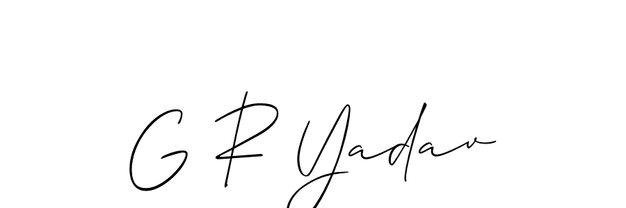 Allison_Script is a professional signature style that is perfect for those who want to add a touch of class to their signature. It is also a great choice for those who want to make their signature more unique. Get G R Yadav name to fancy signature for free. G R Yadav signature style 2 images and pictures png