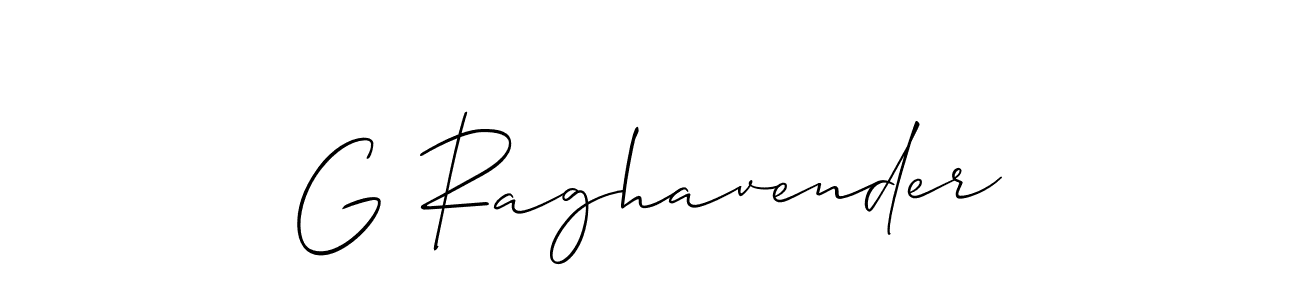 Use a signature maker to create a handwritten signature online. With this signature software, you can design (Allison_Script) your own signature for name G Raghavender. G Raghavender signature style 2 images and pictures png