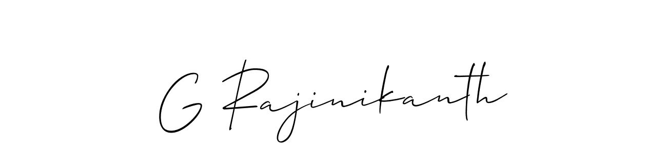 Use a signature maker to create a handwritten signature online. With this signature software, you can design (Allison_Script) your own signature for name G Rajinikanth. G Rajinikanth signature style 2 images and pictures png