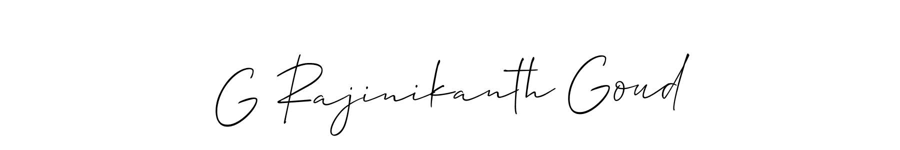 How to make G Rajinikanth Goud name signature. Use Allison_Script style for creating short signs online. This is the latest handwritten sign. G Rajinikanth Goud signature style 2 images and pictures png