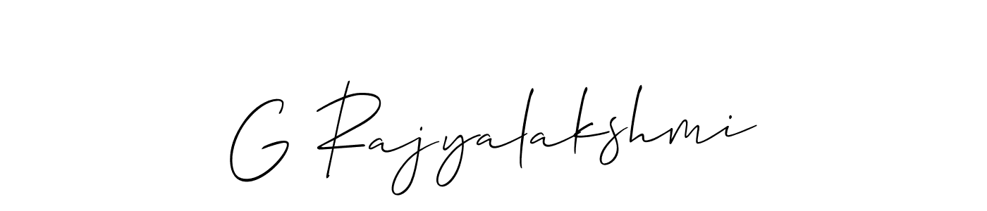 G Rajyalakshmi stylish signature style. Best Handwritten Sign (Allison_Script) for my name. Handwritten Signature Collection Ideas for my name G Rajyalakshmi. G Rajyalakshmi signature style 2 images and pictures png