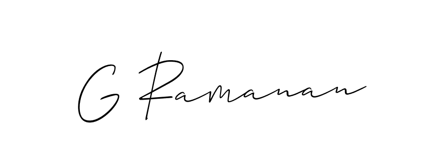 Create a beautiful signature design for name G Ramanan. With this signature (Allison_Script) fonts, you can make a handwritten signature for free. G Ramanan signature style 2 images and pictures png