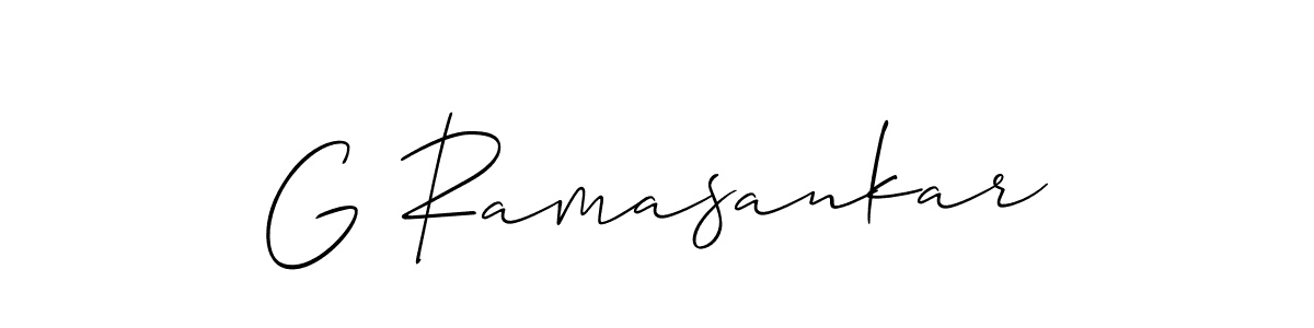 Design your own signature with our free online signature maker. With this signature software, you can create a handwritten (Allison_Script) signature for name G Ramasankar. G Ramasankar signature style 2 images and pictures png