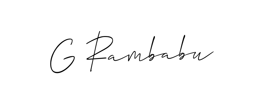 Make a short G Rambabu signature style. Manage your documents anywhere anytime using Allison_Script. Create and add eSignatures, submit forms, share and send files easily. G Rambabu signature style 2 images and pictures png