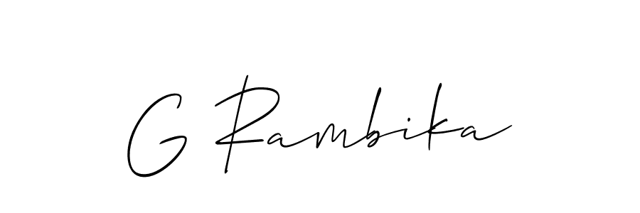 How to make G Rambika signature? Allison_Script is a professional autograph style. Create handwritten signature for G Rambika name. G Rambika signature style 2 images and pictures png