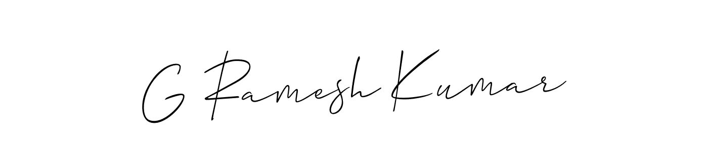 G Ramesh Kumar stylish signature style. Best Handwritten Sign (Allison_Script) for my name. Handwritten Signature Collection Ideas for my name G Ramesh Kumar. G Ramesh Kumar signature style 2 images and pictures png