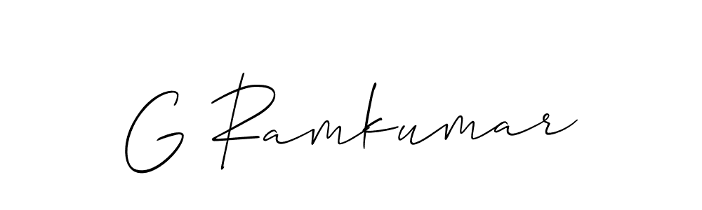 Also we have G Ramkumar name is the best signature style. Create professional handwritten signature collection using Allison_Script autograph style. G Ramkumar signature style 2 images and pictures png