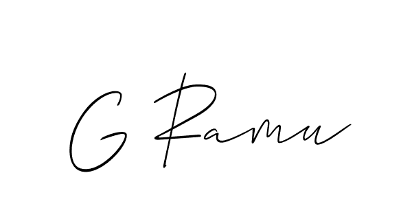 How to Draw G Ramu signature style? Allison_Script is a latest design signature styles for name G Ramu. G Ramu signature style 2 images and pictures png