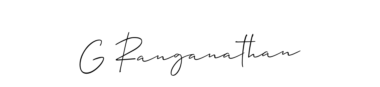 Design your own signature with our free online signature maker. With this signature software, you can create a handwritten (Allison_Script) signature for name G Ranganathan. G Ranganathan signature style 2 images and pictures png