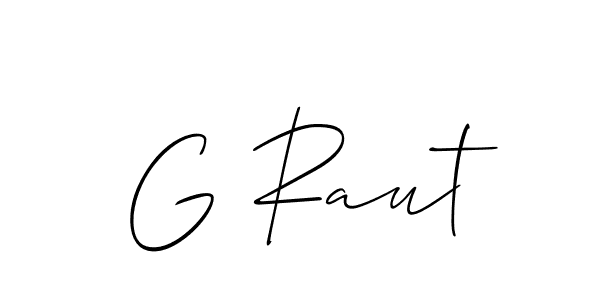 Use a signature maker to create a handwritten signature online. With this signature software, you can design (Allison_Script) your own signature for name G Raut. G Raut signature style 2 images and pictures png