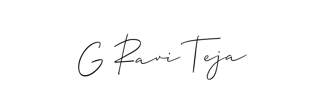 Create a beautiful signature design for name G Ravi Teja. With this signature (Allison_Script) fonts, you can make a handwritten signature for free. G Ravi Teja signature style 2 images and pictures png