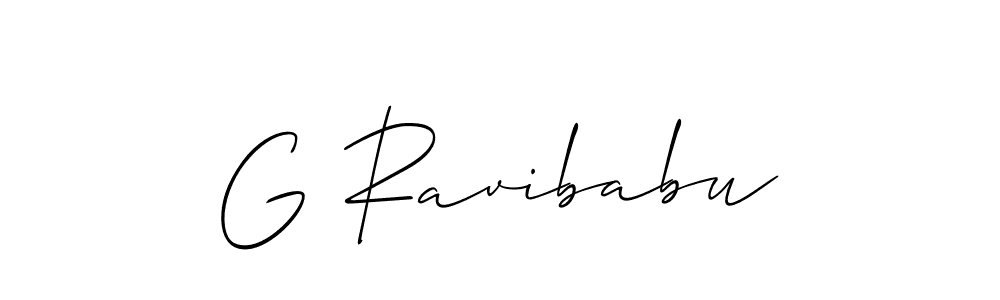 Use a signature maker to create a handwritten signature online. With this signature software, you can design (Allison_Script) your own signature for name G Ravibabu. G Ravibabu signature style 2 images and pictures png