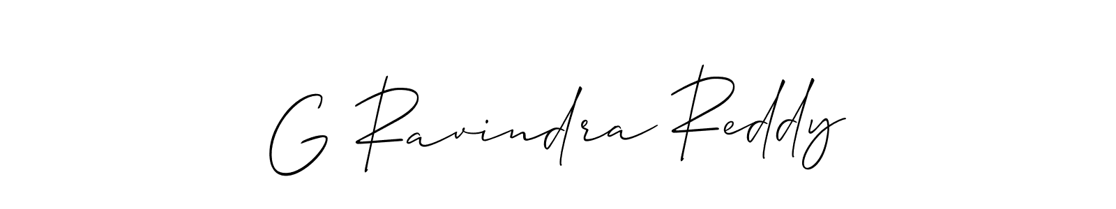 Create a beautiful signature design for name G Ravindra Reddy. With this signature (Allison_Script) fonts, you can make a handwritten signature for free. G Ravindra Reddy signature style 2 images and pictures png