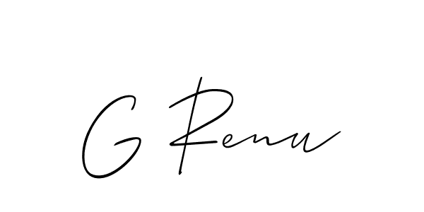 G Renu stylish signature style. Best Handwritten Sign (Allison_Script) for my name. Handwritten Signature Collection Ideas for my name G Renu. G Renu signature style 2 images and pictures png