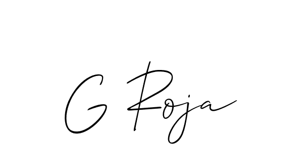 Design your own signature with our free online signature maker. With this signature software, you can create a handwritten (Allison_Script) signature for name G Roja. G Roja signature style 2 images and pictures png