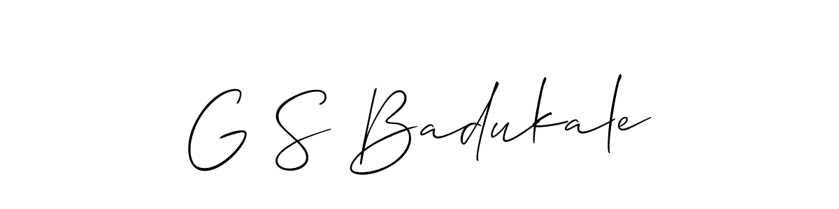 Create a beautiful signature design for name G S Badukale. With this signature (Allison_Script) fonts, you can make a handwritten signature for free. G S Badukale signature style 2 images and pictures png