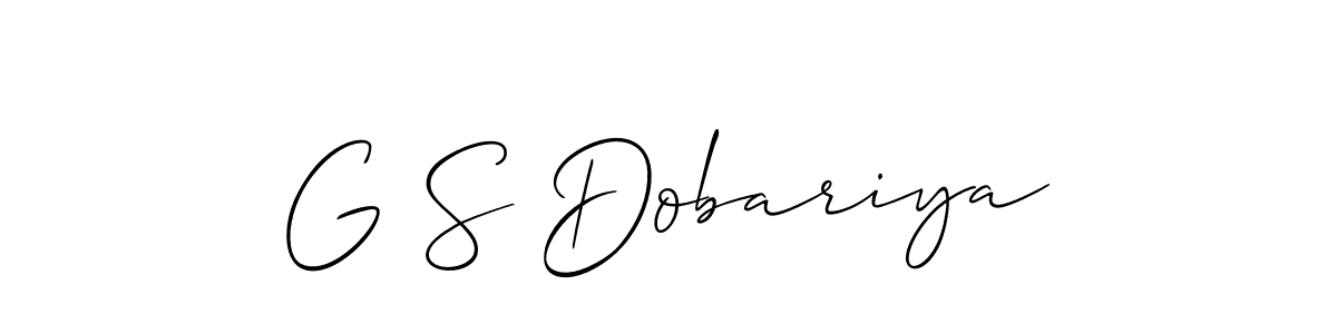 How to make G S Dobariya name signature. Use Allison_Script style for creating short signs online. This is the latest handwritten sign. G S Dobariya signature style 2 images and pictures png