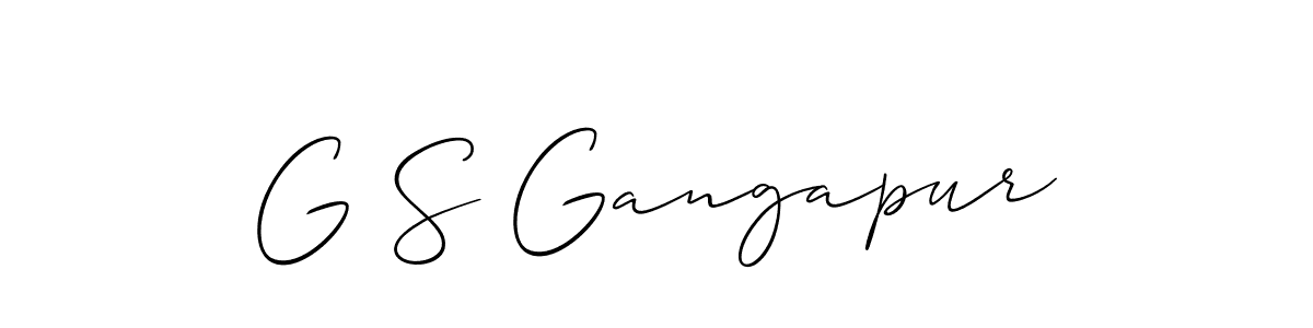 if you are searching for the best signature style for your name G S Gangapur. so please give up your signature search. here we have designed multiple signature styles  using Allison_Script. G S Gangapur signature style 2 images and pictures png