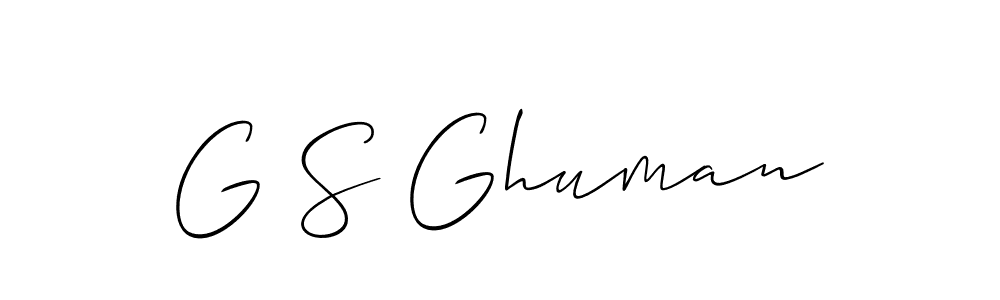 How to make G S Ghuman signature? Allison_Script is a professional autograph style. Create handwritten signature for G S Ghuman name. G S Ghuman signature style 2 images and pictures png