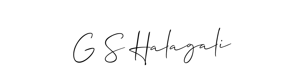 Use a signature maker to create a handwritten signature online. With this signature software, you can design (Allison_Script) your own signature for name G S Halagali. G S Halagali signature style 2 images and pictures png