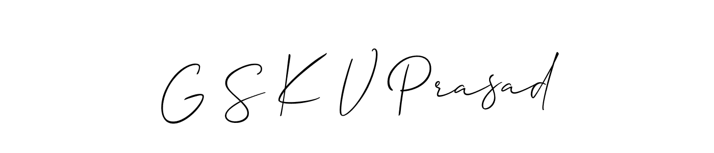 This is the best signature style for the G S K V Prasad name. Also you like these signature font (Allison_Script). Mix name signature. G S K V Prasad signature style 2 images and pictures png