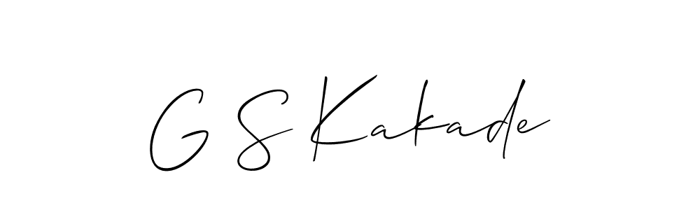 Make a beautiful signature design for name G S Kakade. With this signature (Allison_Script) style, you can create a handwritten signature for free. G S Kakade signature style 2 images and pictures png