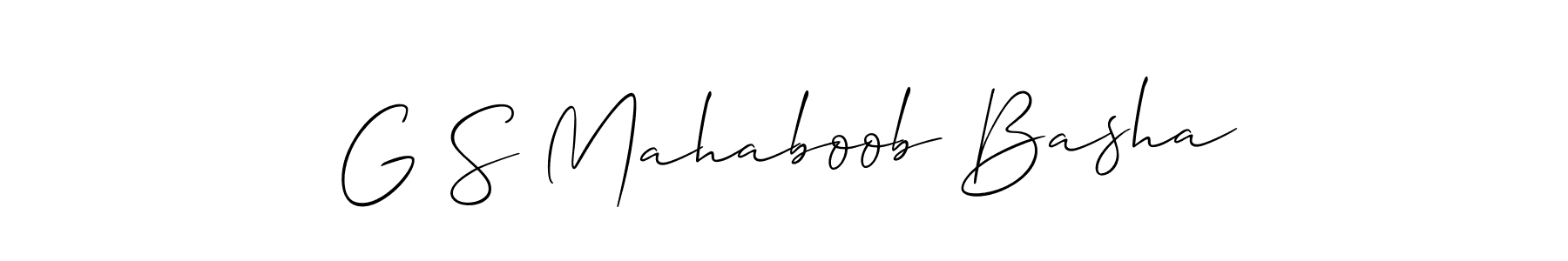 You should practise on your own different ways (Allison_Script) to write your name (G S Mahaboob Basha) in signature. don't let someone else do it for you. G S Mahaboob Basha signature style 2 images and pictures png