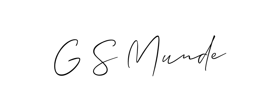 Allison_Script is a professional signature style that is perfect for those who want to add a touch of class to their signature. It is also a great choice for those who want to make their signature more unique. Get G S Munde name to fancy signature for free. G S Munde signature style 2 images and pictures png