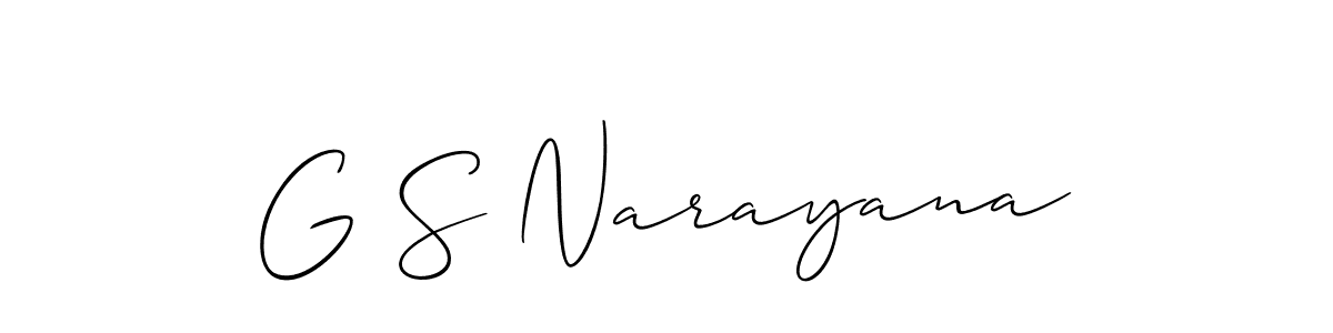 How to make G S Narayana signature? Allison_Script is a professional autograph style. Create handwritten signature for G S Narayana name. G S Narayana signature style 2 images and pictures png