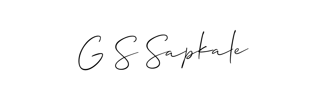 How to make G S Sapkale signature? Allison_Script is a professional autograph style. Create handwritten signature for G S Sapkale name. G S Sapkale signature style 2 images and pictures png