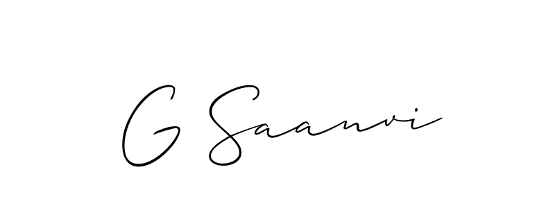 Make a short G Saanvi signature style. Manage your documents anywhere anytime using Allison_Script. Create and add eSignatures, submit forms, share and send files easily. G Saanvi signature style 2 images and pictures png