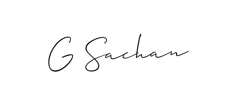 Design your own signature with our free online signature maker. With this signature software, you can create a handwritten (Allison_Script) signature for name G Sachan. G Sachan signature style 2 images and pictures png