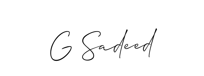 This is the best signature style for the G Sadeed name. Also you like these signature font (Allison_Script). Mix name signature. G Sadeed signature style 2 images and pictures png
