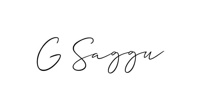 Use a signature maker to create a handwritten signature online. With this signature software, you can design (Allison_Script) your own signature for name G Saggu. G Saggu signature style 2 images and pictures png