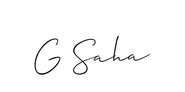 Make a beautiful signature design for name G Saha. With this signature (Allison_Script) style, you can create a handwritten signature for free. G Saha signature style 2 images and pictures png