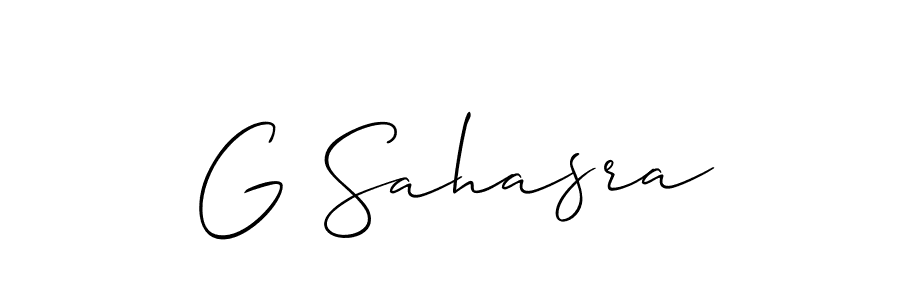 G Sahasra stylish signature style. Best Handwritten Sign (Allison_Script) for my name. Handwritten Signature Collection Ideas for my name G Sahasra. G Sahasra signature style 2 images and pictures png