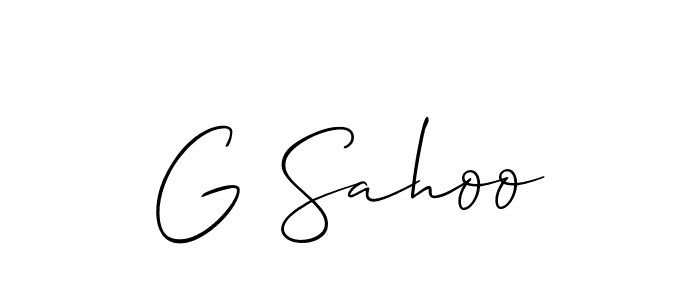 It looks lik you need a new signature style for name G Sahoo. Design unique handwritten (Allison_Script) signature with our free signature maker in just a few clicks. G Sahoo signature style 2 images and pictures png